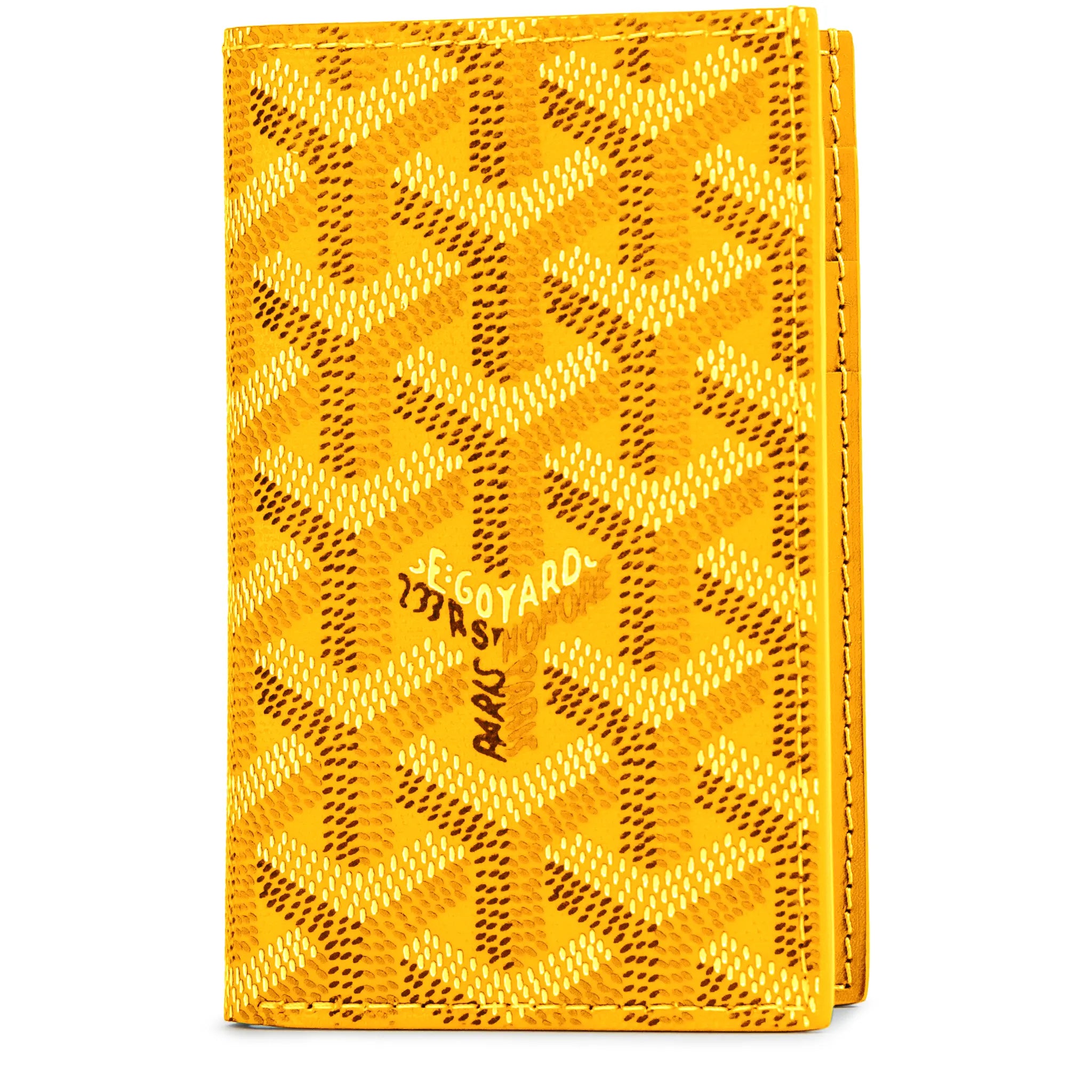 Front view of Goyard Saint-Pierre Card Wallet Yellow